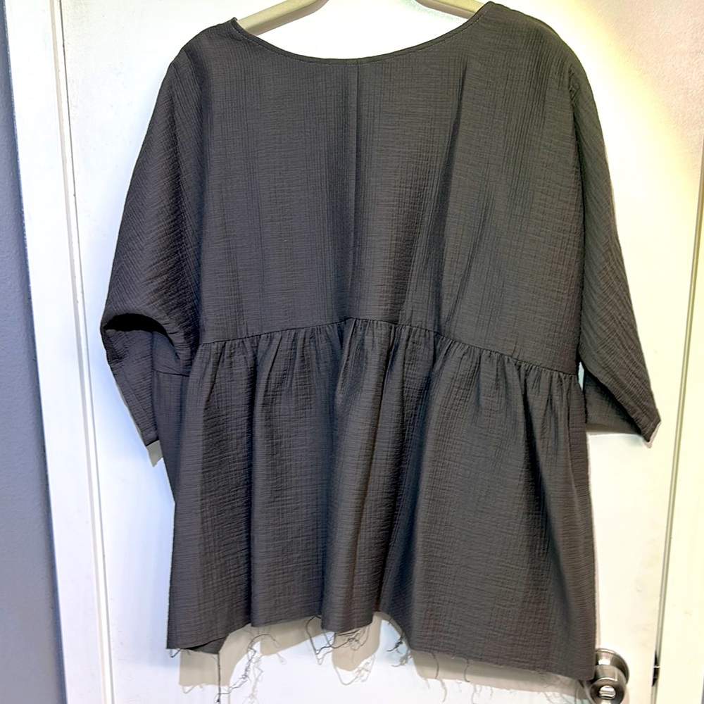Rachel Comey Gray Boxy Tunic with Relaxed Peplum